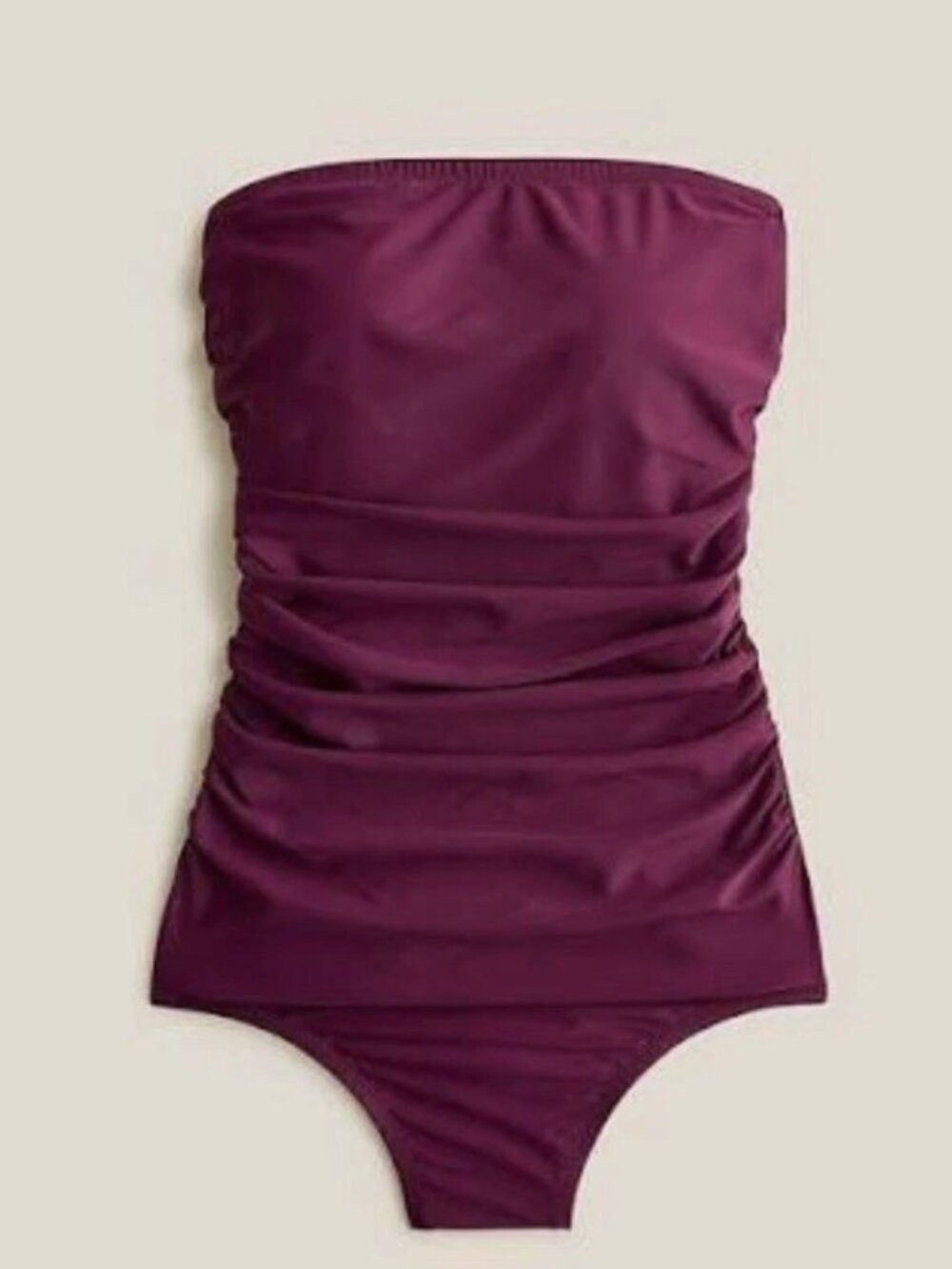 J. Crew Purple Gemma Ruched Bandeau One-Piece w/ Halter Strap- Size 20